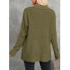 image:imageAstylish Women Waffle Knit Shacket Jacket Casual Long Sleeve Sweater Button Down Shirts Dressy Blouse TopsJungle Green