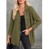 image:imageAstylish Women Waffle Knit Shacket Jacket Casual Long Sleeve Sweater Button Down Shirts Dressy Blouse TopsJungle Green