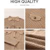 image:imageAstylish Women Waffle Knit Shacket Jacket Casual Long Sleeve Sweater Button Down Shirts Dressy Blouse TopsLight French Beige