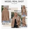 image:imageAstylish Women Waffle Knit Shacket Jacket Casual Long Sleeve Sweater Button Down Shirts Dressy Blouse TopsLight French Beige