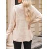 image:imageAstylish Women Waffle Knit Shacket Jacket Casual Long Sleeve Sweater Button Down Shirts Dressy Blouse TopsOatmeal