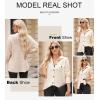 image:imageAstylish Women Waffle Knit Shacket Jacket Casual Long Sleeve Sweater Button Down Shirts Dressy Blouse TopsOatmeal