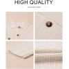 image:imageAstylish Women Waffle Knit Shacket Jacket Casual Long Sleeve Sweater Button Down Shirts Dressy Blouse TopsOatmeal