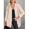 image:imageAstylish Women Waffle Knit Shacket Jacket Casual Long Sleeve Sweater Button Down Shirts Dressy Blouse TopsOatmeal