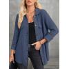 image:imageAstylish Women Waffle Knit Shacket Jacket Casual Long Sleeve Sweater Button Down Shirts Dressy Blouse TopsT Light Blue