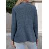 image:imageAstylish Women Waffle Knit Shacket Jacket Casual Long Sleeve Sweater Button Down Shirts Dressy Blouse TopsT Light Blue