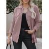 image:imageAstylish Women Waffle Knit Shacket Jacket Casual Long Sleeve Sweater Button Down Shirts Dressy Blouse TopsT Pink