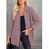 image:imageAstylish Women Waffle Knit Shacket Jacket Casual Long Sleeve Sweater Button Down Shirts Dressy Blouse TopsT Pink