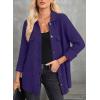 image:imageAstylish Women Waffle Knit Shacket Jacket Casual Long Sleeve Sweater Button Down Shirts Dressy Blouse TopsT Purple