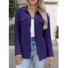 image:imageAstylish Women Waffle Knit Shacket Jacket Casual Long Sleeve Sweater Button Down Shirts Dressy Blouse TopsT Purple