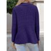 image:imageAstylish Women Waffle Knit Shacket Jacket Casual Long Sleeve Sweater Button Down Shirts Dressy Blouse TopsT Purple