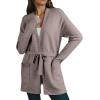 image:imageAstylish Womens Open Front Long Sleeve Belted Knit Cardigan Sweaters Trendy 2025 Outwear Coats with PocketsBrown