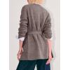 image:imageAstylish Womens Open Front Long Sleeve Belted Knit Cardigan Sweaters Trendy 2025 Outwear Coats with PocketsBrown