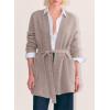 image:imageAstylish Womens Open Front Long Sleeve Belted Knit Cardigan Sweaters Trendy 2025 Outwear Coats with PocketsParchment Khaki