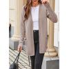 image:imageAstylish Womens Open Front Long Sleeve Belted Knit Cardigan Sweaters Trendy 2025 Outwear Coats with PocketsParchment Khaki