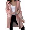 image:imageAstylish Women Open Front Long Sleeve Cardigan Casual Knit Sweaters Color Block Fall Outfits with PocketsLight Pink