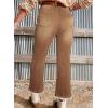 image:imageAstylish Womens High Waisted Jeans Stretchy Flared Straight Leg Loose Trendy Raw Hem Denim PantsBrown