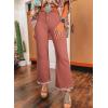 image:imageAstylish Womens High Waisted Jeans Stretchy Flared Straight Leg Loose Trendy Raw Hem Denim PantsMineral Red