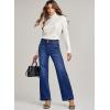 image:imageAstylish Womens High Waisted Wide Leg Straight JeansSail Blue