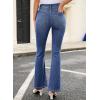 image:imageAstylish Womens Trendy Wide Leg Jeans High Waisted Stretchy Ankle Bootcut Jeans Straight Denim Pants with Slanted PocketsAshleigh Blue