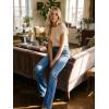 image:imageAstylish Womens Trendy Wide Leg Jeans High Waisted Stretchy Ankle Bootcut Jeans Straight Denim Pants with Slanted PocketsAshleigh Blue