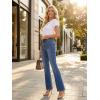 image:imageAstylish Womens Trendy Wide Leg Jeans High Waisted Stretchy Ankle Bootcut Jeans Straight Denim Pants with Slanted PocketsBeau Blue