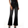 image:imageAstylish Womens Trendy Wide Leg Jeans High Waisted Stretchy Ankle Bootcut Jeans Straight Denim Pants with Slanted PocketsBlack