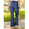 image:imageAstylish Womens Trendy Wide Leg Jeans High Waisted Stretchy Ankle Bootcut Jeans Straight Denim Pants with Slanted PocketsNavy Blue