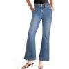 image:imageAstylish Womens Trendy Wide Leg Jeans High Waisted Stretchy Ankle Bootcut Jeans Straight Denim Pants with Slanted PocketsSky Blue