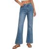 image:imageAstylish Womens Trendy Wide Leg Jeans High Waisted Stretchy Ankle Bootcut Jeans Straight Denim Pants with Slanted PocketsSky Blue