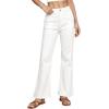 image:imageAstylish Womens Trendy Wide Leg Jeans High Waisted Stretchy Ankle Bootcut Jeans Straight Denim Pants with Slanted PocketsWhite