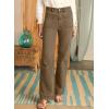 image:imageAstylish Womens Wide Leg Jeans High Waisted Stretchy Straight Leg Jeans Loose Trendy Denim Pants with PocketJungle Green