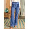 image:imageAstylish Womens Wide Leg Jeans High Waisted Stretchy Straight Leg Jeans Loose Trendy Denim Pants with PocketSky Blue