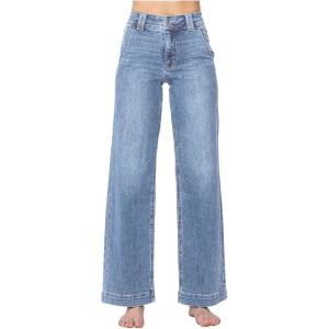 image:imageAstylish Womens High Waisted Wide Leg Straight JeansBeau Blue