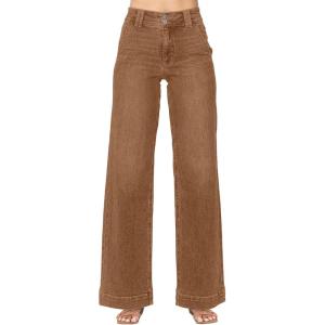 image:imageAstylish Womens High Waisted Wide Leg Straight JeansBrown