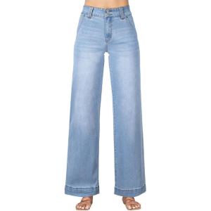 image:imageAstylish Womens High Waisted Wide Leg Straight JeansIceland Blue