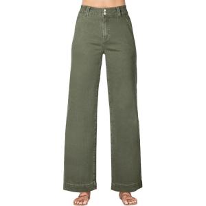 image:imageAstylish Womens High Waisted Wide Leg Straight JeansMist Green