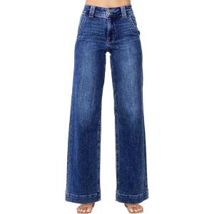 image:imageAstylish Womens High Waisted Wide Leg Straight JeansSail Blue