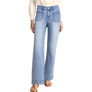 image:imageAstylish Womens Wide Leg Jeans High Waisted Stretchy Straight Leg Jeans Loose Trendy Denim Pants with PocketLight Blue