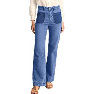 image:imageAstylish Womens Wide Leg Jeans High Waisted Stretchy Straight Leg Jeans Loose Trendy Denim Pants with PocketSky Blue