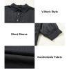 image:imageAstylish Women 2025 Denim Shirt Summer Oversized Short Sleeve V Neck Button Down Chambray Blouse Top with PocketMedium Grey
