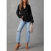 image:imageAstylish Women Button Down Denim Shirts Casual Long Sleeve V Neck Chambray Blouse TopBlack