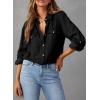 image:imageAstylish Women Button Down Denim Shirts Casual Long Sleeve V Neck Chambray Blouse TopBlack