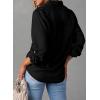 image:imageAstylish Women Button Down Denim Shirts Casual Long Sleeve V Neck Chambray Blouse TopBlack