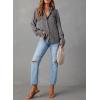 image:imageAstylish Women Button Down Denim Shirts Casual Long Sleeve V Neck Chambray Blouse TopT Gray