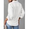 image:imageAstylish Women Button Down Denim Shirts Casual Long Sleeve V Neck Chambray Blouse TopZ White