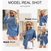 image:imageAstylish Women Denim Shirts Button Down Blouse V Neck Casual TopsBeau Blue