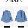 image:imageAstylish Women Denim Shirts Button Down Blouse V Neck Casual TopsBeau Blue