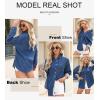 image:imageAstylish Women Denim Shirts Button Down Blouse V Neck Casual TopsNavy Blue