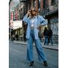 image:imageAstylish Womens Denim Shirt Long Sleeve Button Down Jean Shacket Top with PocketsAshleigh Blue